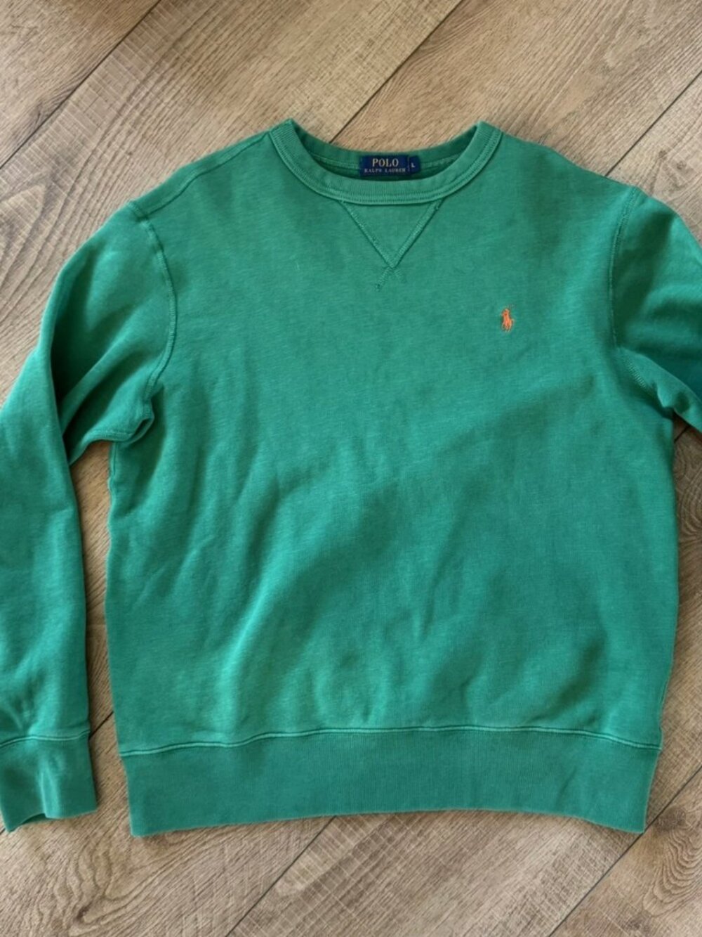 Vintage 90s Polo Ralph Lauren Single V Sweatshirt Green Size L Preppy Classic